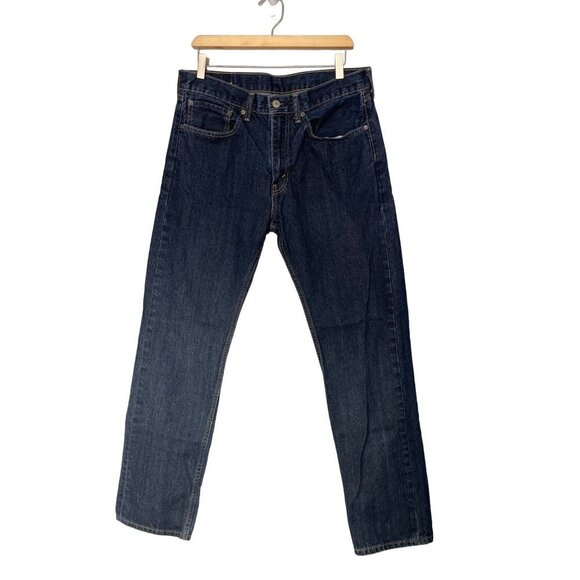 Levi's 505 Straight Leg Regular Fit Mens 34x34 Blue Jeans Denim Pants - Picture 1 of 10